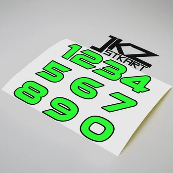 

JKZ STKART Vinyl Die Cut Double-layer Number Sticker Neon Fluorescent Green Decal For Car Motor Bike Truck Laptop Helmet