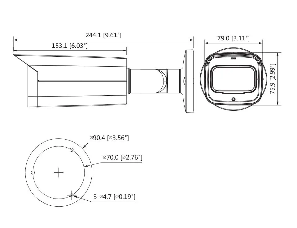 Dahua 8MP HDCVI Camera HAC-HFW2802T-Z-A 4K CCTV Camera Starlight HDCVI IR Bullet Camera 3.7-11mm motorized lens