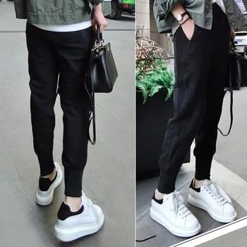 

Spring Autumn Thick Casual Cool With Pocket Solid Loose Sports Elastic Women Pants Running Harlan