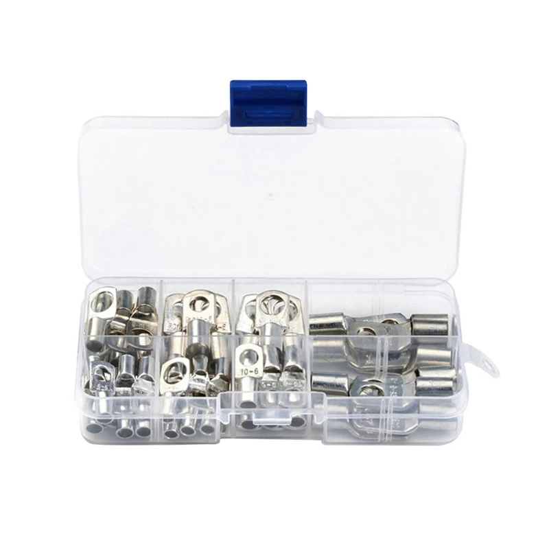 

60Pcs Sc Series Bolt Tinned Copper Cable Battery Wiring Terminal Connector Bare Cable Electric Crimp Wire Connector Sc6-Sc25 Kit