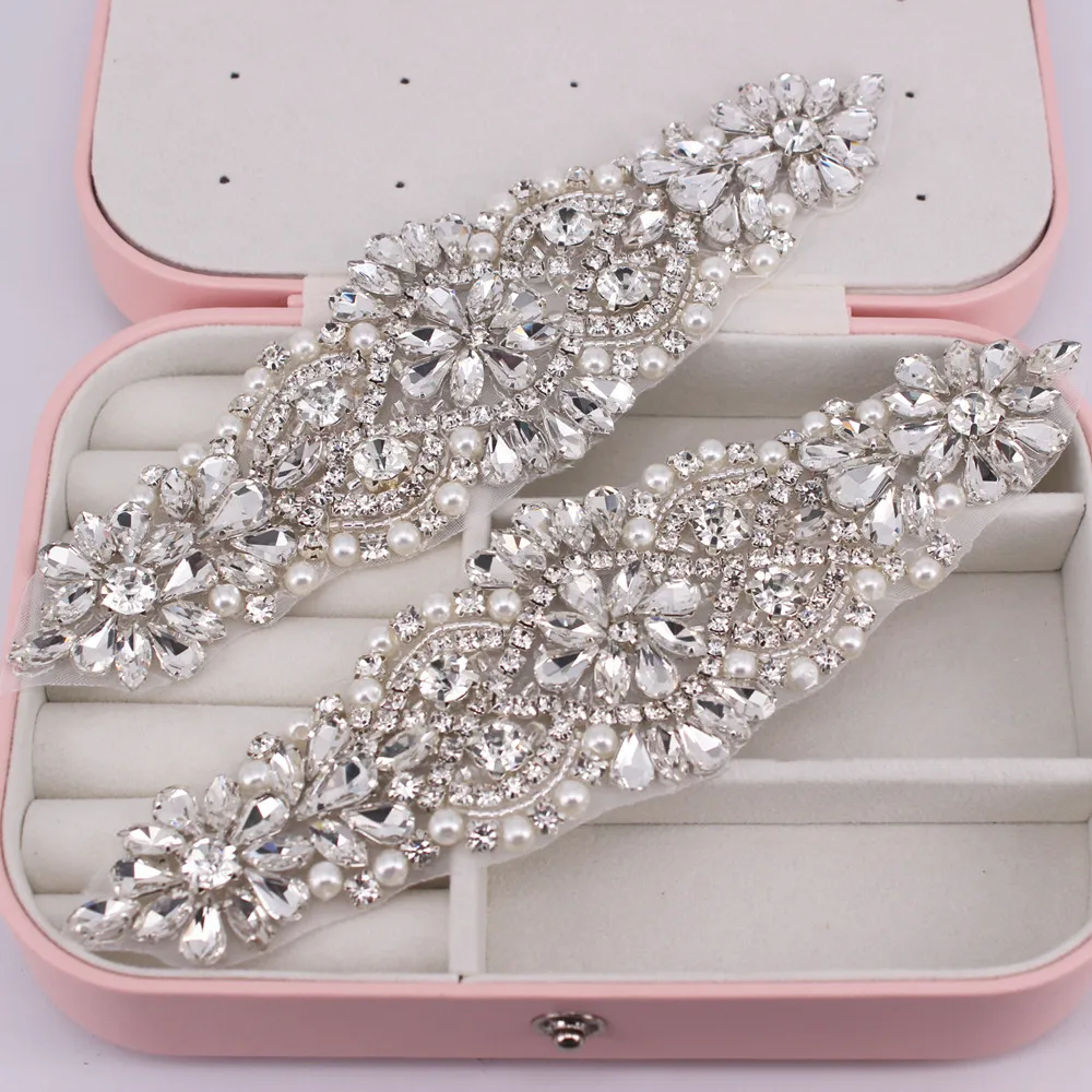 Bridal Waistband Bridal Dress Decoration 1 PCS Gold Rhinestone Appliques For Wedding Belt Shoes Jacket Jewelry DIY Sew On Rhinestone Appliques Bridal Accessories