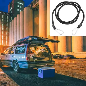 

1m/1.5m Bicycle Bundling Rope With Carabiner Hook Motorcycle Luggage Straps Elastic Rope Strap Shelf Electric Car Tied Rope