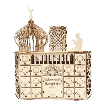 

Ramadan Countdown Calendar Wooden Candy Gift Calendar Perfect Ornament For Eid Mubarak Decoration