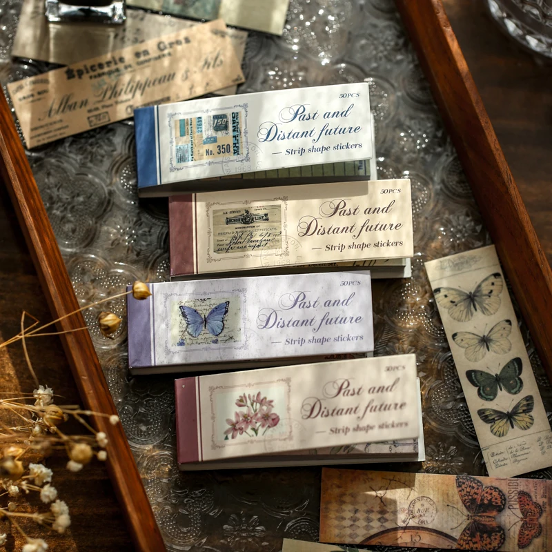 JIANQI 50pcs/pack Vintage Material Stickers Mini Book Scrapbooking Junk Journal Creative Stationery DIY Decoration Stickers decorative stickers stationery stickers diy scrapbooking accessories