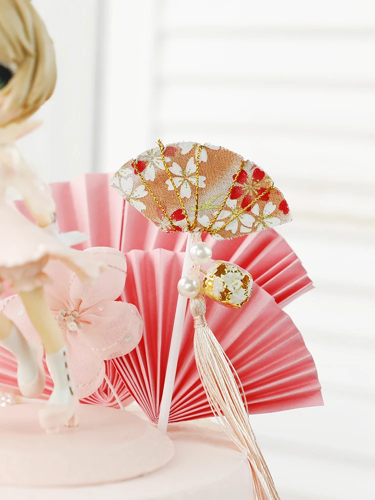 Topper de bolo de princesa rosa e laço, flor para decorações de