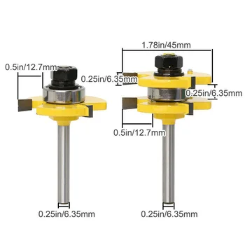

3-teiliger Fräser die Holzbearbeitung Router Bits Einsteckschneider (3-Zahn