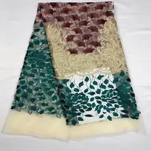 Высокое качество африканская кружевная ткань французская Чистая Вышивка Тюль кружевная ткань для нигерийского свадебного платья YJ01