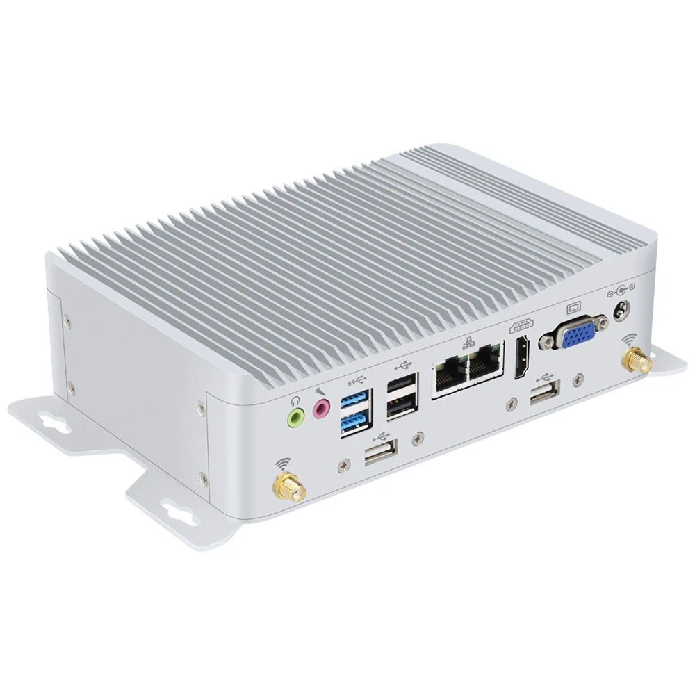 HLY безвентиляторный мини ПК Celeron J1900 2 * Gigabit LAN микро компьютер Linux MINIPC Windows