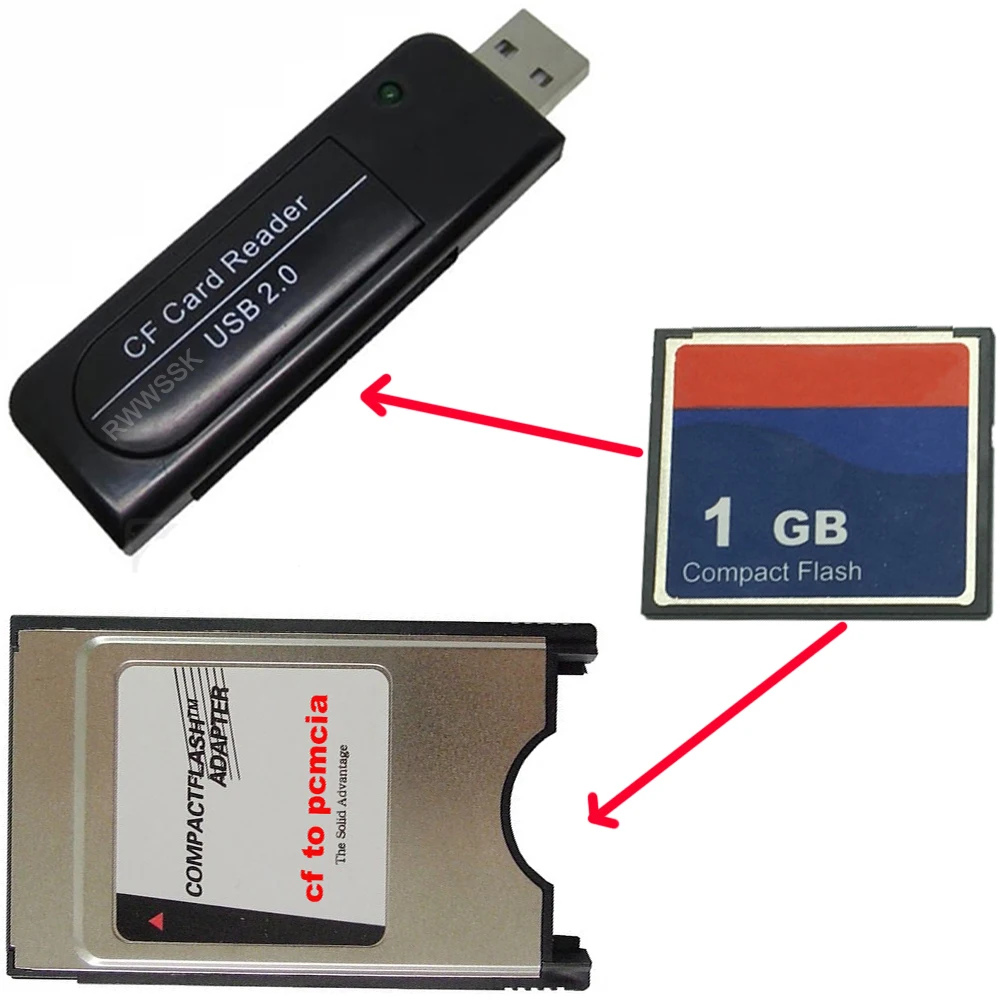 3 in 1 industrial Compact Flash + USB2.0 card reader+pcmcia adapter+ CF Card 64MB 128MB 256MB 1GB 2GB 16 gb memory card Memory Cards