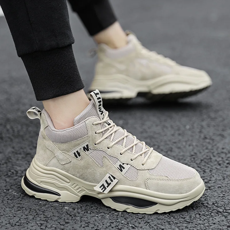 

2019 Autumn And Winter New Style Hight-top Korean-style Thick Bottomed Sports Casual Trendy Shoes Cool Retro Dad Shoes Light Run