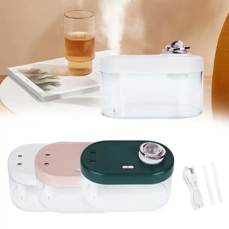 

1L Air Humidifier USB Powered Desktop Double Spraying Humidifier with Ambient Night Light for Home Office Oli Diffusore