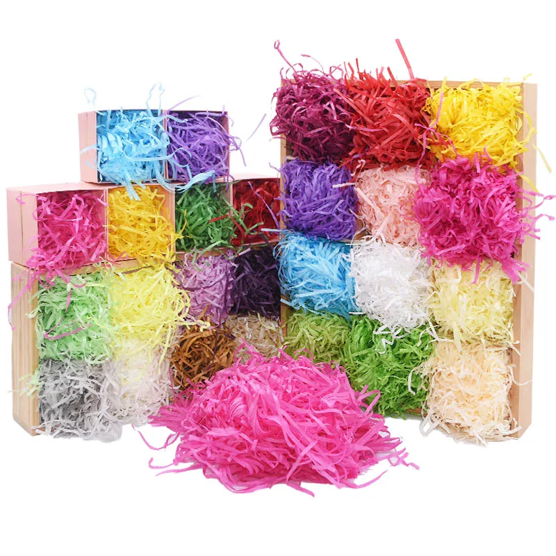 50g/bag Colorful DIY Paper Raffia Shredded Paper Confetti Gift Box Filling Material Christmas Wedding Home Birthday Party Decor