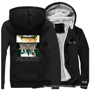 

2019 New Naruto Anime Periphery Printed Zipper Hoodies Jacket Unisex Casual Sweatshir Thicken Comfortable Warm Coat