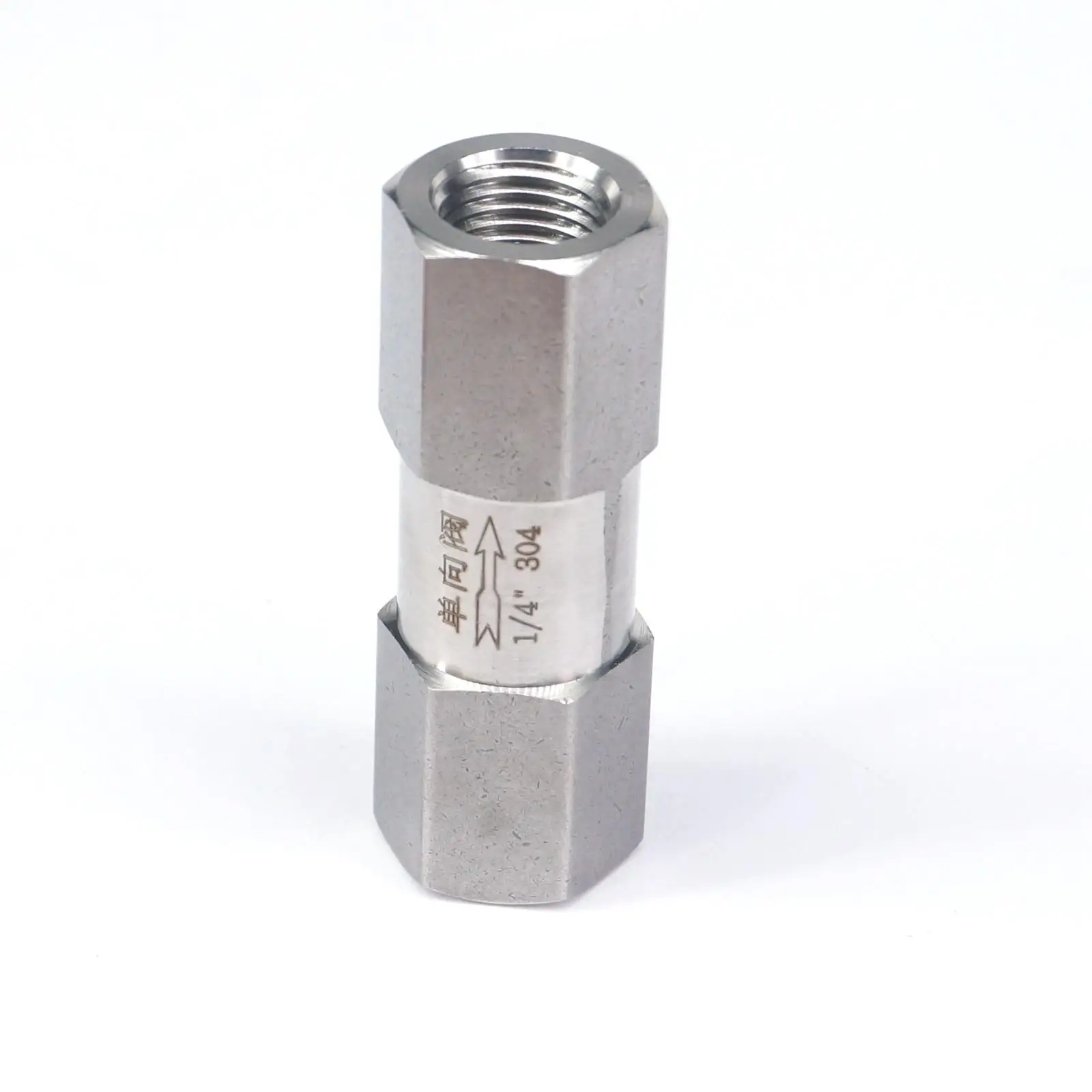 Stainless Steel Hex BSPP Female Thread One Way Air Check Valve for Water Pipe Connection Female Thread,Stainless steel Check Valve 1/4”