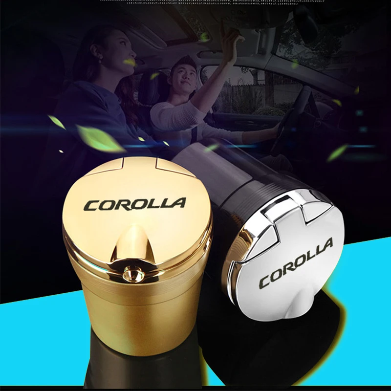 

Universal Car ashtray with LED light cigarette Office Ashtray Cigarette Ashtray for Toyota corolla Car interior accessories