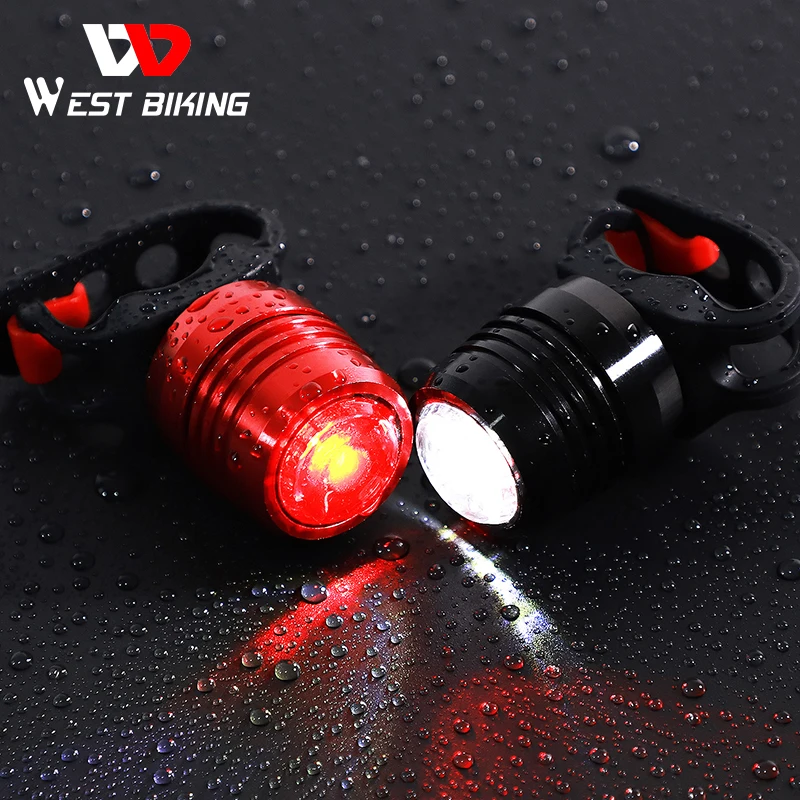 

WEST BIKING Waterproof LED Bicycle Rear Light USB Rechargeable 3-Mode Safety Warning Lightweight Cycling Bike Lamp Red Taillight