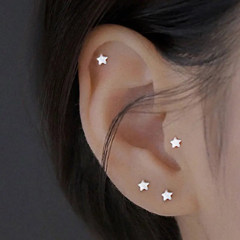1Pcs Stainless Steel Mini Stud Earrings Butterfly Snake Stars Helix Cartilage Tragus Labret Lobe Ear Piercing Jewelry