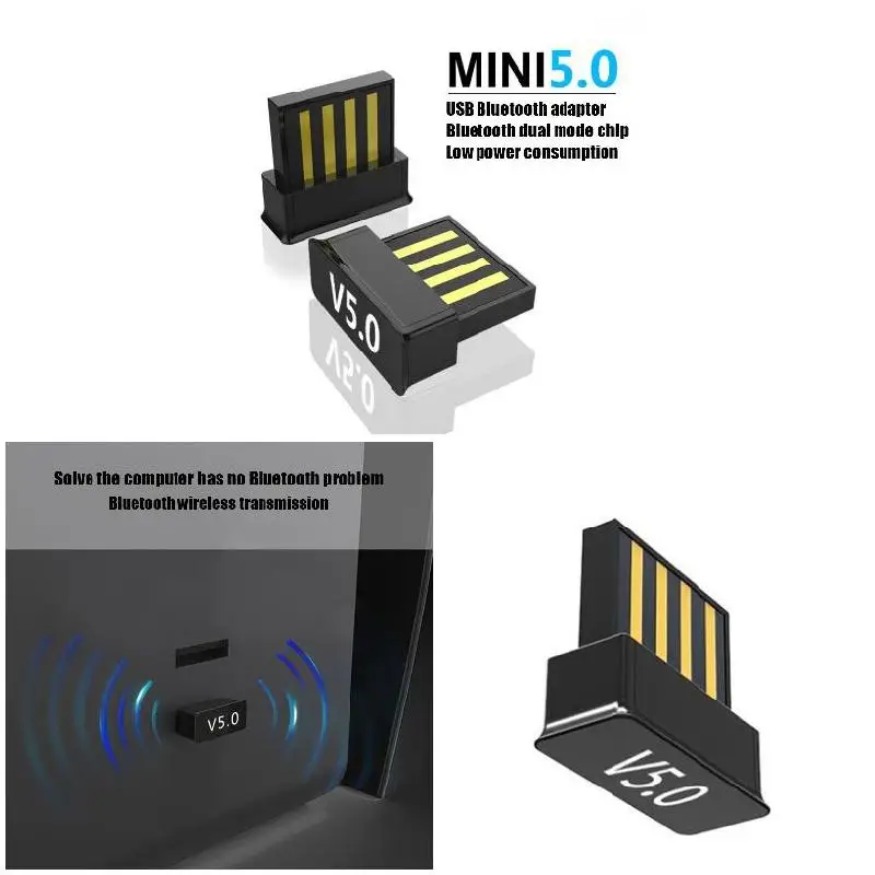 Беспроводной защитный Мини-ключ USB Bluetooth 5,0 разъем адаптера для компьютера ноутбука