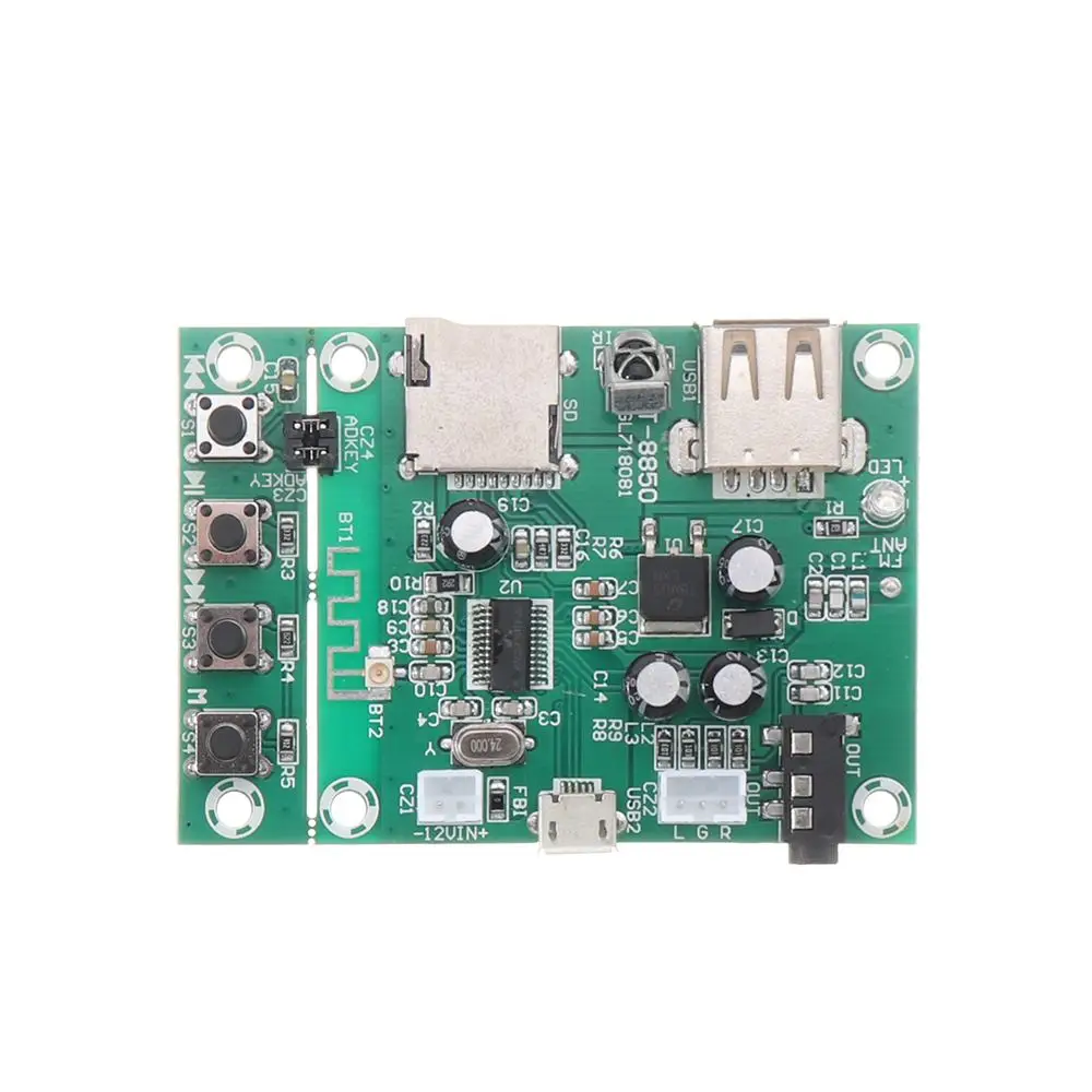 CLAITE беспроводной модуль bluetooth декодер плата модуль fm-приемник V4.2 для MP3 APE FLAC WAV поддержка USB TF карта fm-приемник