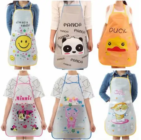 

Japanese and Korean Cooking Apron Kitchen Women Waterproof Cartoon Kitchen Cooking Tools Set Bib Apron Sleeveless Cloth apron