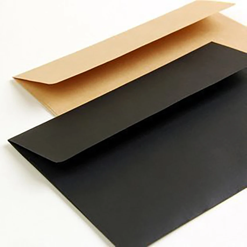 10Pcs/lot Vintage Envelope 16cmx11cm Black,White,Kraft Paper Envelope Message Card Letter Storage Stationary Gift for School