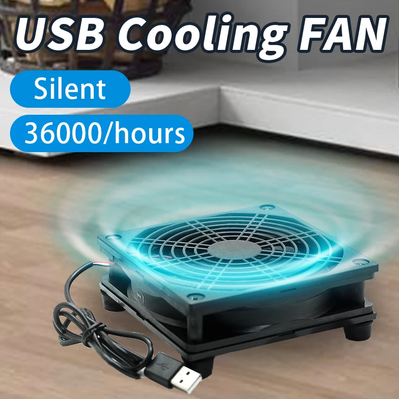 Router fan DIY PC Cooler TV Box Wireless Cooling Silent Quiet DC 5V USB power 120mm 1