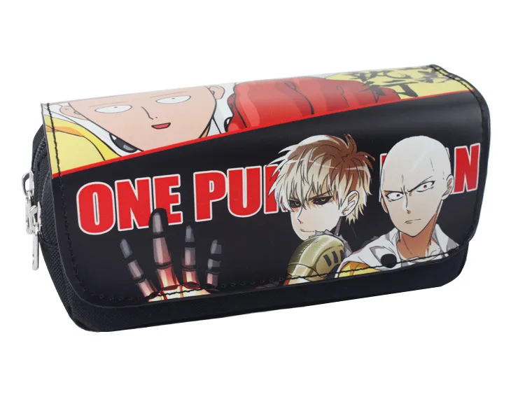 

Anime One Punch Man Pen Pencil Case Saitama Stationery Double Zipper Bag Canvas Fashion School Supplies Cosplay