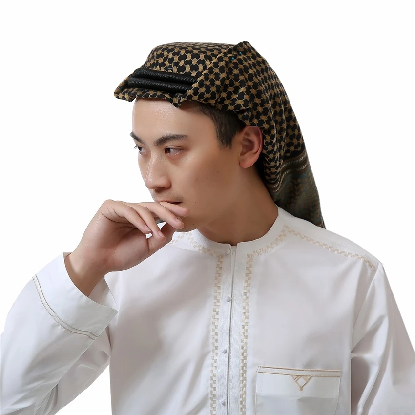 Мусульманмужской мусульманский, арабский хиджаб мусульманская одежда Eid шифон Tangle тюрбан Дубайский платок шарфы для мужчин 135*135 см молитвенные шляпы