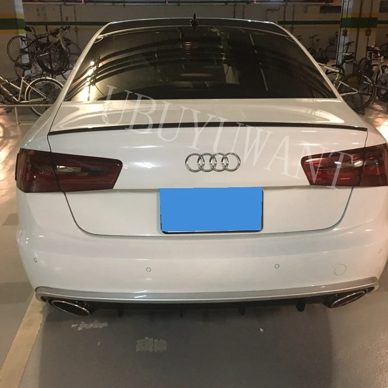 

High Quality Carbon Fiber S Style Exterior Car Tail Boot Wing Decoration Rear Trunk Spoiler For Audi A6 C7 2013 2014 2015 2016