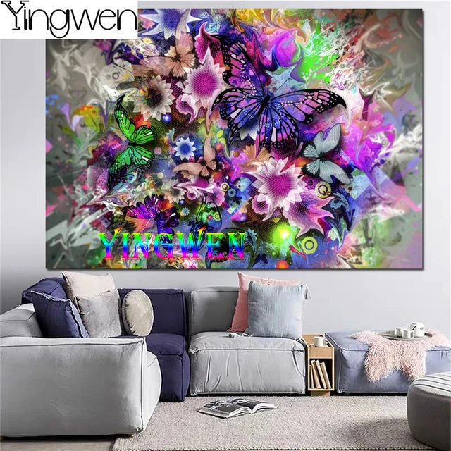 5D Diy Diamond Painting Abstract Oil Painting Style Butterfly Diamond Art  Animals Embroidery Cross Stitch Mosaic Home Decor Gift - AliExpress