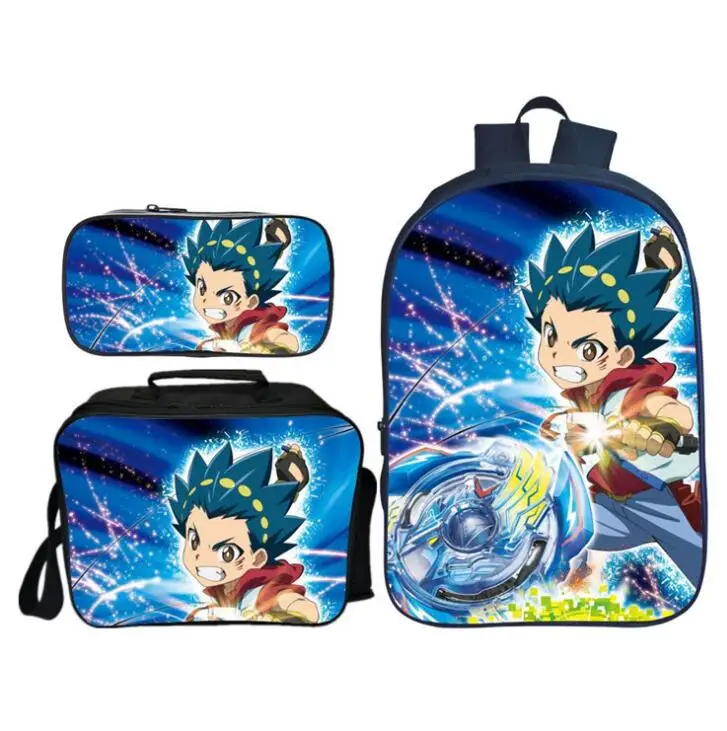 Новое поступление 3 шт./компл. Beyblade Burst печати Школьный рюкзак для подростков для маленьких мальчиков с принтами персонажей из мультфильмов для детей, школьные ранцы детские книги - Цвет: style 10