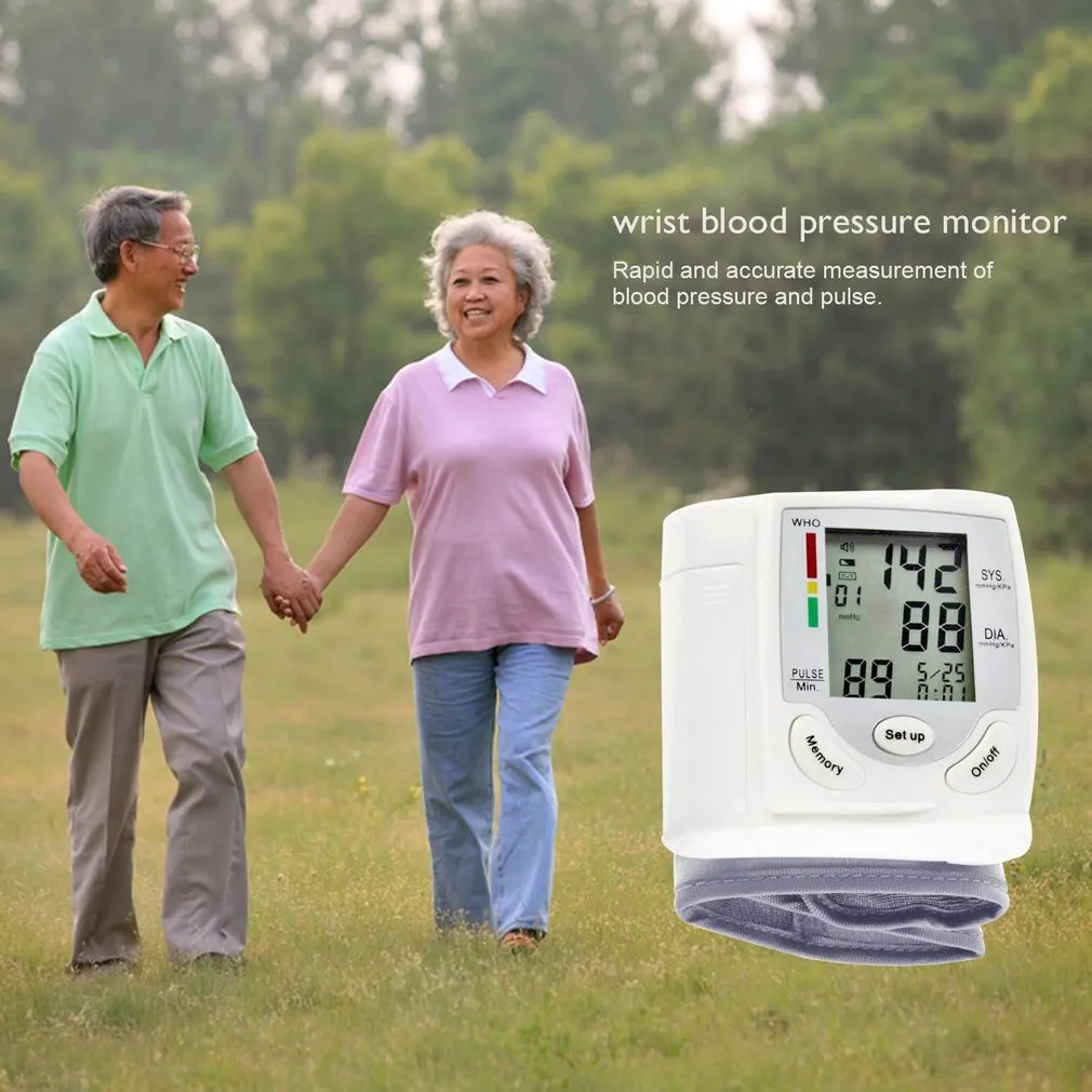 Подарки Автоматическая цифровая ЖК-дисплей Дисплей устройство для контроля кровяного Давление пульса и частоты сердечных сокращений, с жидкокристаллическим экраном измеритель кровяного давления