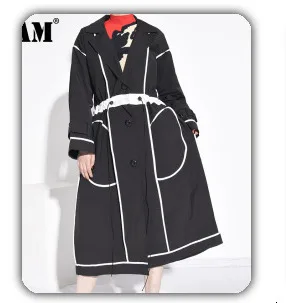 [EAM] Women Black Bow Split Joint Buckle Temperament Dress New Sleeveless Loose Fit Fashion Tide Spring Autumn 2020 1Z663