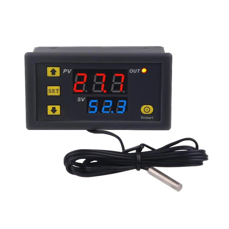 Digital Thermostat Temperature Controller Red And Blue Display DC 12V-220V W3230 