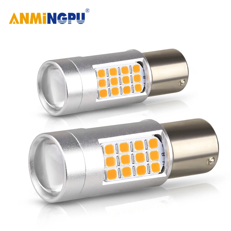 ANMINGPU 2 шт. сигнальная лампа BA15S P21W 1156 Led Canbus 2835 чипы фонасветильник заднего хода s