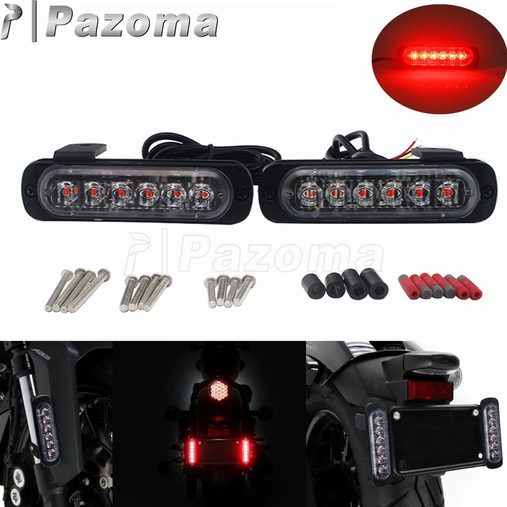 12V Motorcycle Rear Brake LED Tail Light Kit Stop Light For Harley Cafe Racer Enduro Dual B6