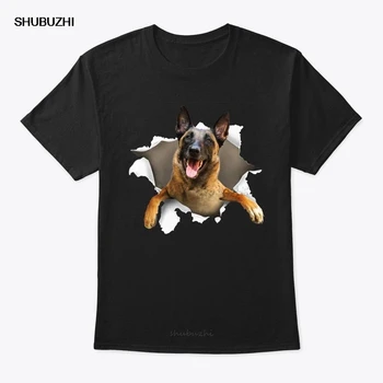 

Men T Shirt Belgian Malinois Torn T Shirt Women T-Shirt male brand teeshirt men summer cotton t shirt