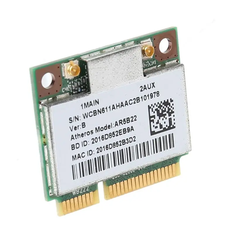 AR9462 AR5B22 WB222 Половина мини PCIe 300 Мбит/с Bluetooth4.0 WLAN Беспроводная карта Wi-Fi
