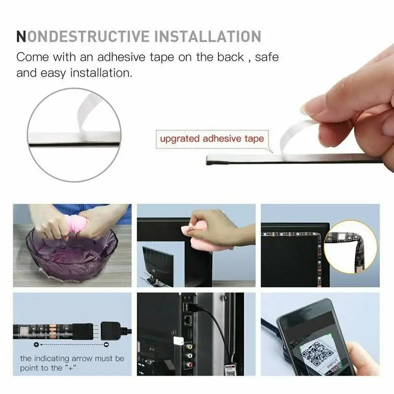 USB Светодиодные ленты светильник 0,5/2/3/5 M Белый/теплый белый/RGB красочный гибкий светодиодный светильник лента bluetooth APP Водонепроницаемый ТВ фон светильник Инж