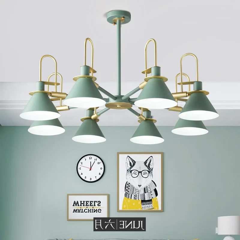 

Nordic Simple Bar Hanging Lamp Colored Pendant Light Restaurant, Bedroom, Bedside Lights, Modern Art And Creative Lighting