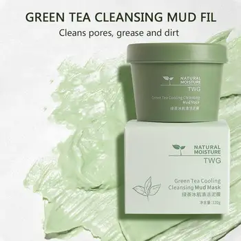 

100g Green Tea Ice Muscle Mud Mask For Face Deep Cleansing Whitening Shrink Pores Remove Blackheads Skin Care Mask