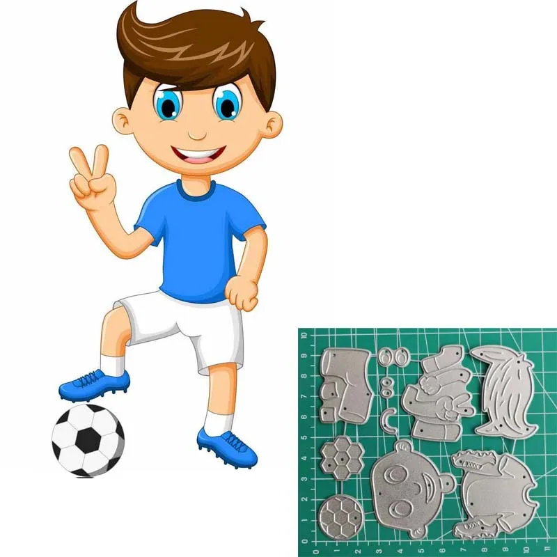 Football Boy Scrapbooking Dies Metal Nouveau Arrivage 2019 New Christmas Cutting |