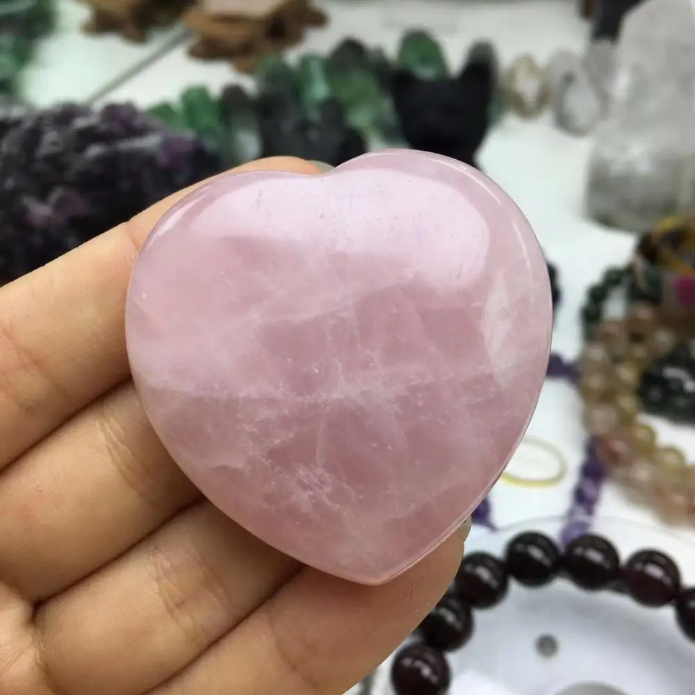 Quartz crystals heart natural stones and minerals good luck gemstones spiritual healing reiki home decor modern