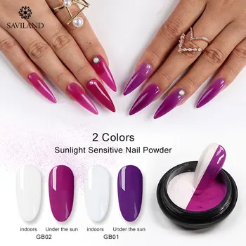 

SAVILAND Sun Chameleon Powder Color Changing Long Lasting Nail Diy Light Changing Photochromic Nail Art Powder