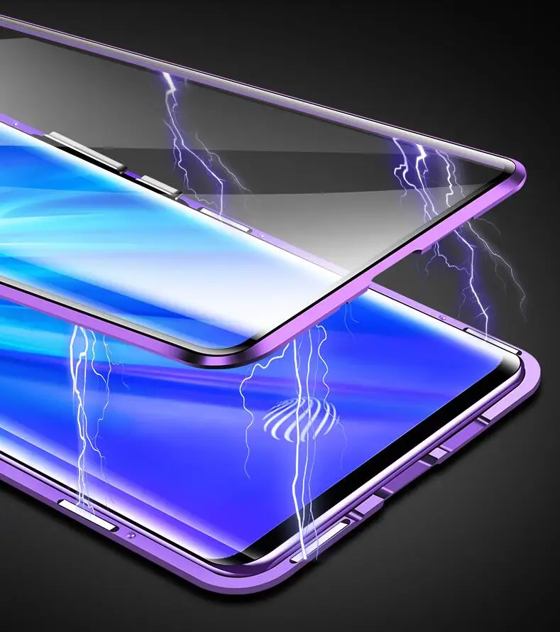 Vivo Nex 3 Магнитный чехол 360 Передний+ задний двухсторонний чехол из закаленного стекла для Vivo Nex 3 металлический бампер