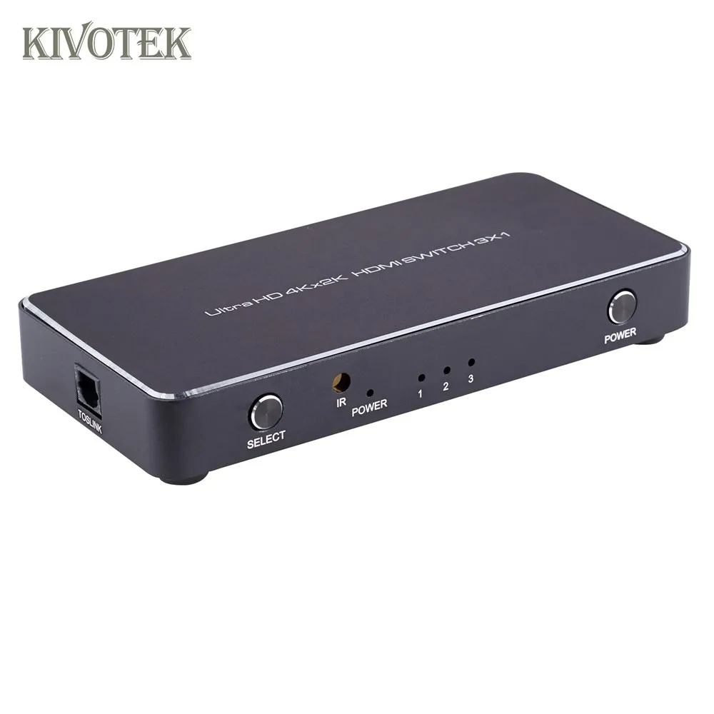 4K X 2K HDMI 2 0 V коммутатор 3x1 с ИК пультом дистанционного управления 3 5 мм аудио в Toslink