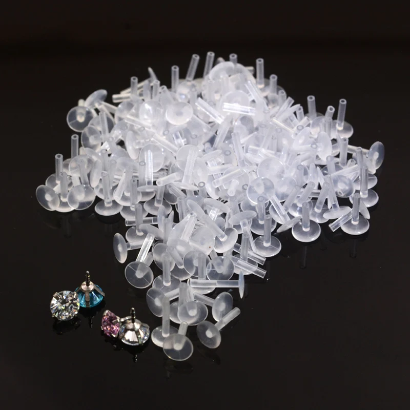 10-100Pcs 16G Anti-allergy Acrylic Base For Labret Lip Piercing Ring Earring Internally Threaded Base Lip Piercing Body Jewelry - Image 4