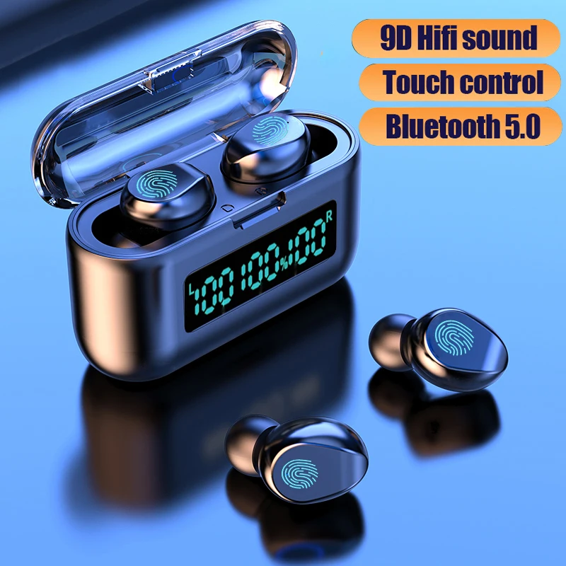 Bluetooth 5 0 наушники беспроводная гарнитура TWS с микрофоном спортивная