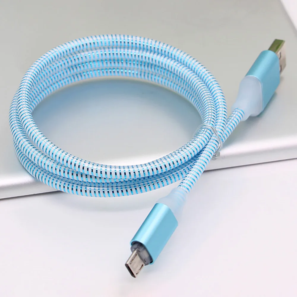 1.5A светодиодный зарядный кабель Micro Usb 1 м для samsung, кабель для быстрой зарядки для huawei, зарядный провод для мобильного телефона Android