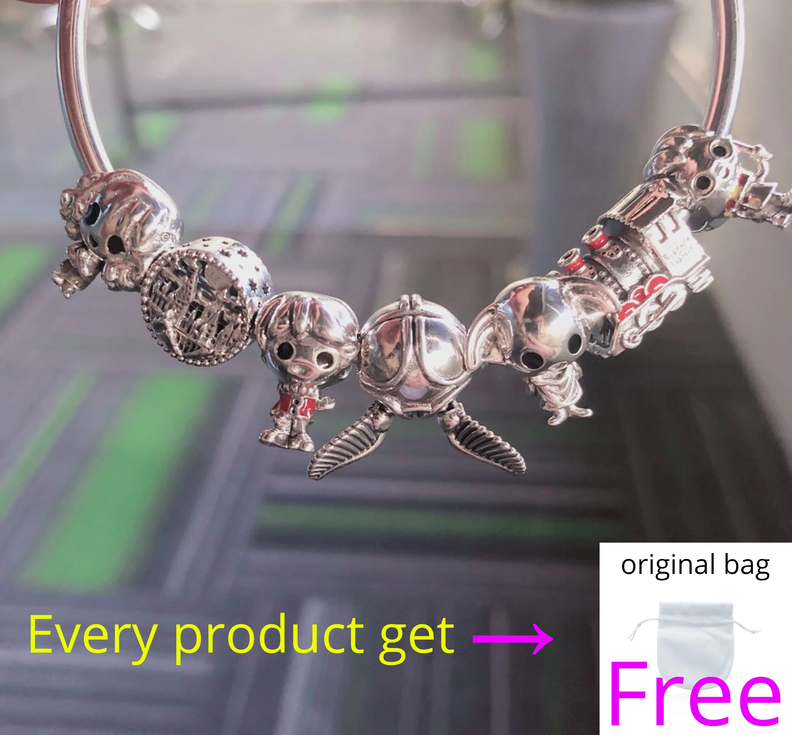 

M4Harry Style 925 Sterling Silver 4 Styles Dobby The House Elf Charm Fit Bracelet Bangle Ron Weasley Charm DIY Jewelry